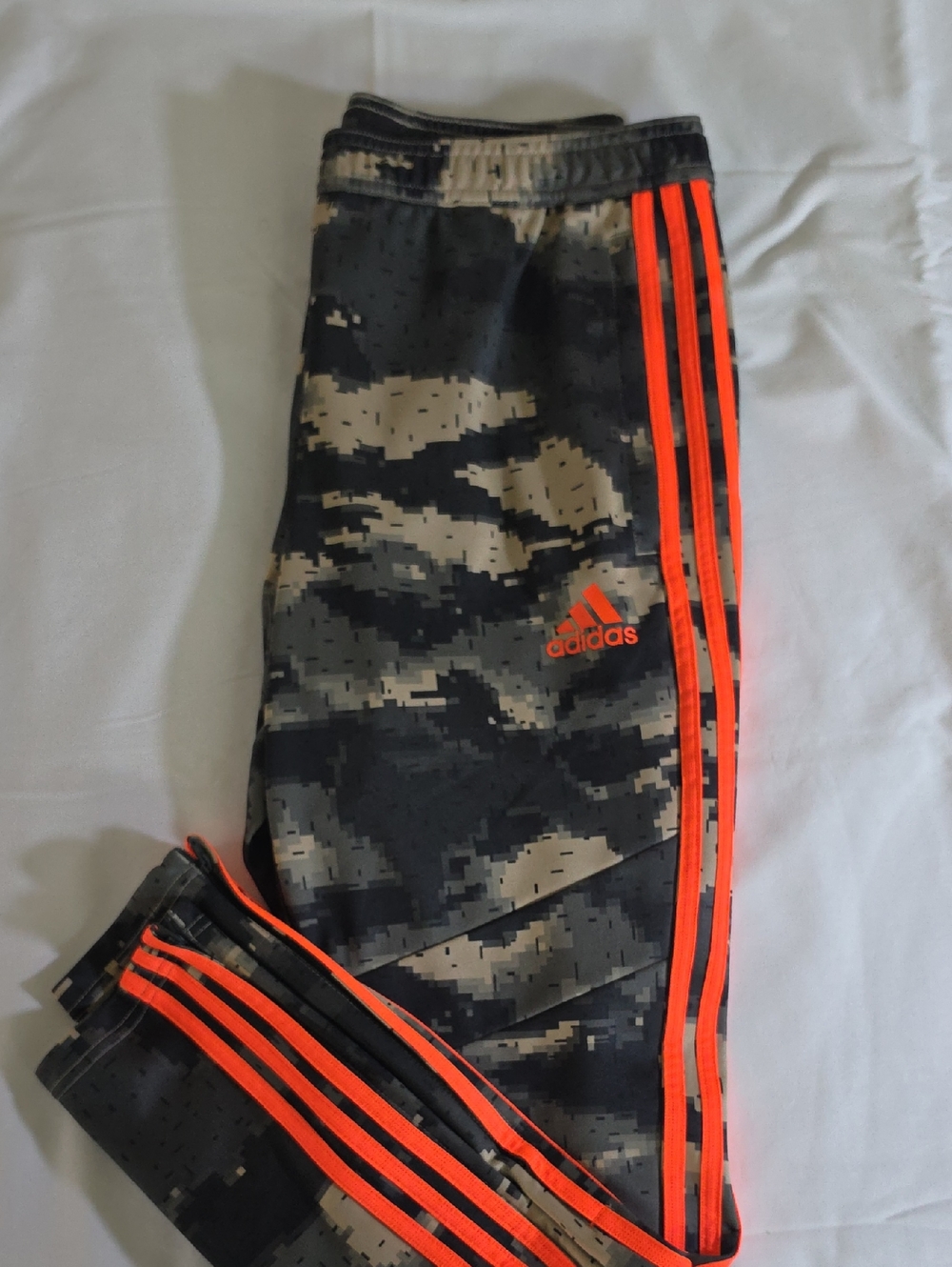 adidas Men's Digital Camo Joggers in Black, Gray & Orange